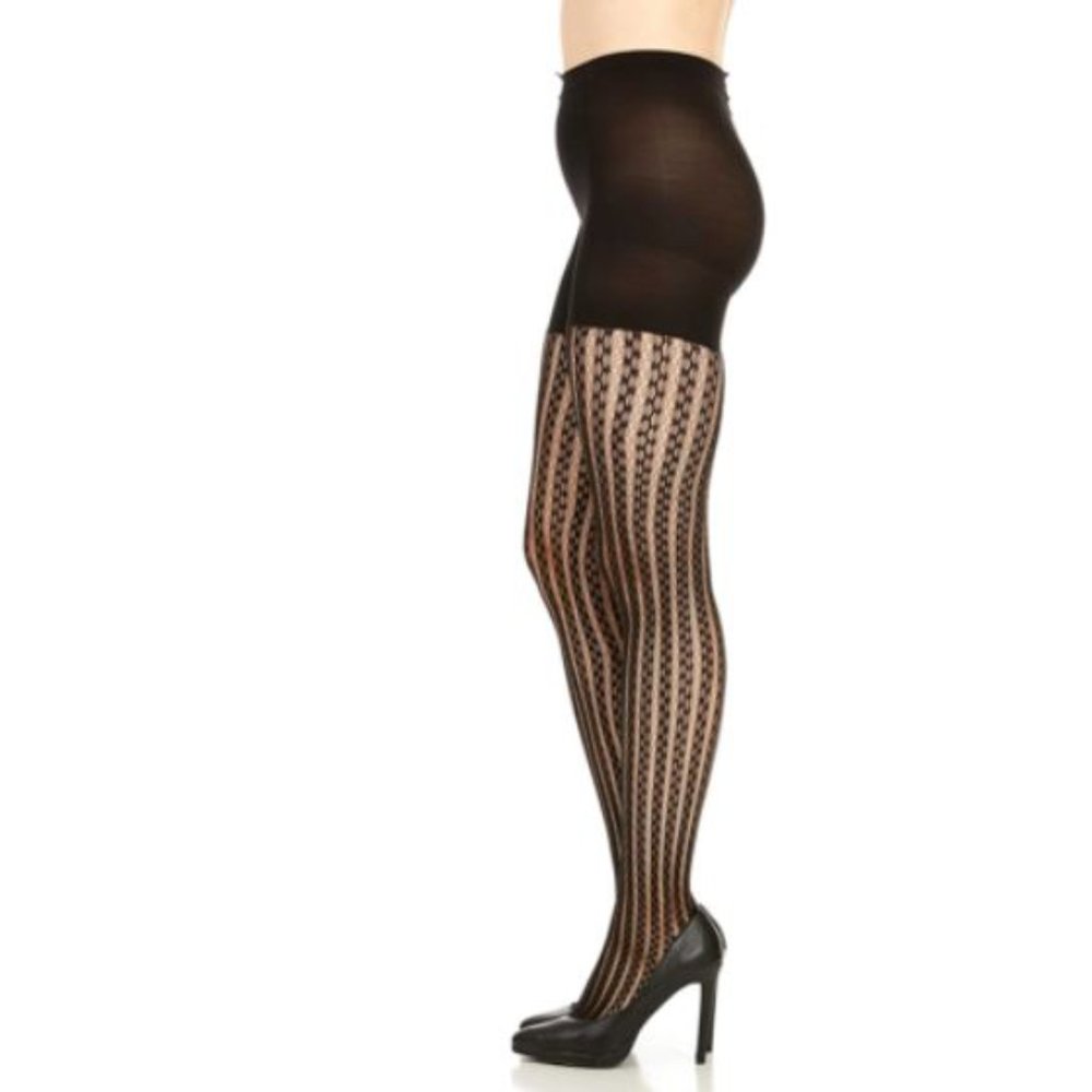 SPANX LOT of 2 Bodyshaping Tuxedo Stripe Tights - Picture 13 of 16